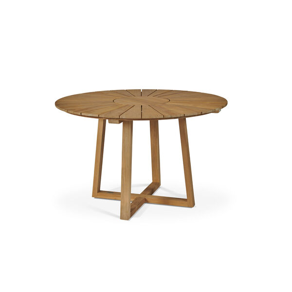 Cambria Natural Teak Outdoor Round Dining Table, image 1