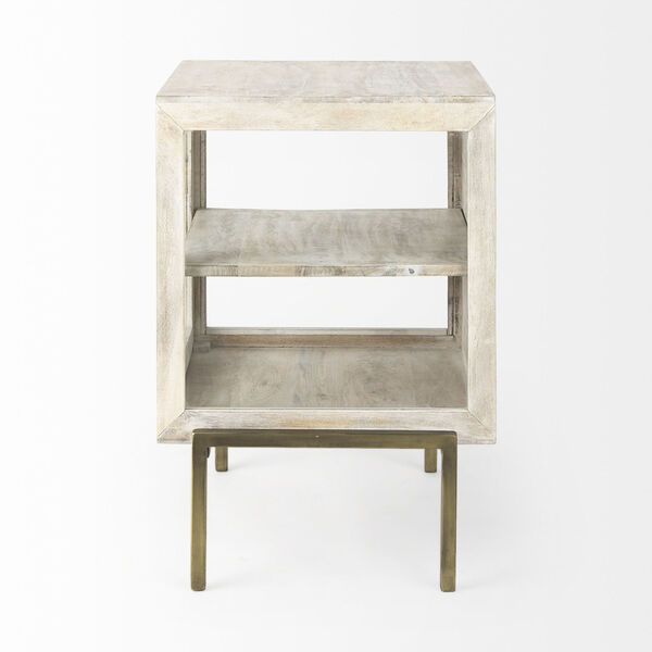 Arelius White and Gold Side Table, image 3