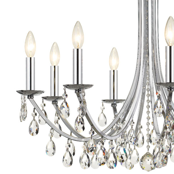 Bridgehampton Polished Chrome 28-Inch Eight-Light Faceted Crystal Chandelier, image 3