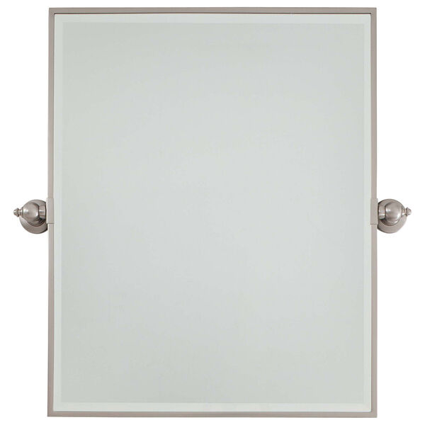Beveled Brushed Nickel 24-Inch Width XI Rectangular Pivot Mirror , image 1