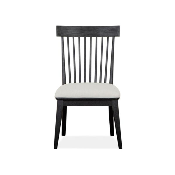 Madison Heights Black and White Dining Side Chair with Upholstered Seat and Windsor Back, image 1