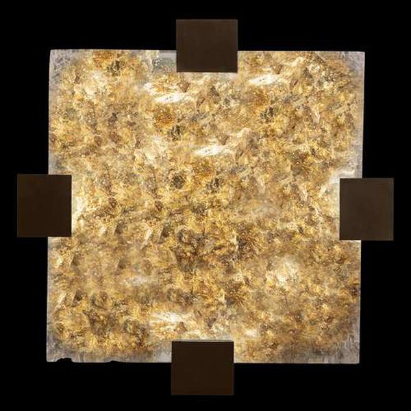 Terra Bronze Gold Leaf Glass Four-Light ADA LED Flush Mount, image 1