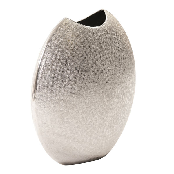 Frosted Silver Metal Vase Large, image 3