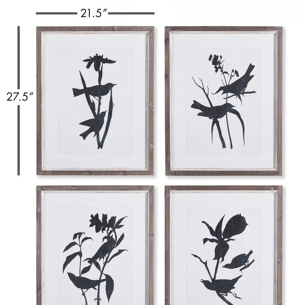 Black White Bird Silhouette Prints Wall Art, Set of Four, image 5