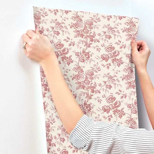 Anemone Toile French Red Wallpaper, image 6