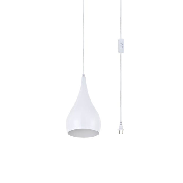 Nora White Six-Inch One-Light Plug-In Pendant, image 3