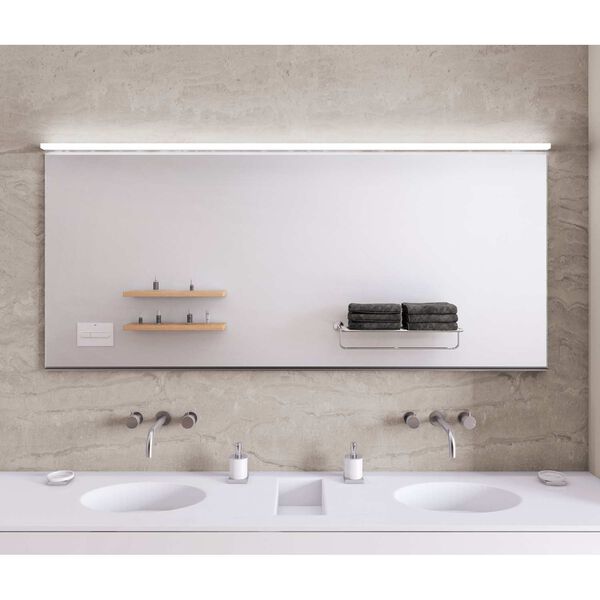 Stiletto Satin Black LED 32-Inch Dimmable Wall Sconce/Bath Fixture with White Etched Shade, image 9