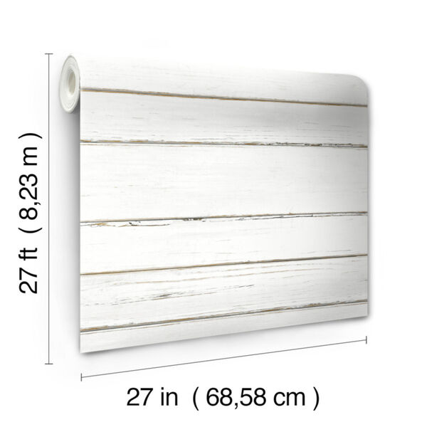 Simply Farmhouse White Shiplap Planks Wallpaper, image 3