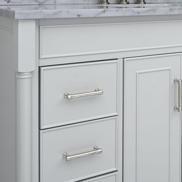 Bristol Light Gray 49-Inch Vanity Set with Carrara White Marble Top, image 4