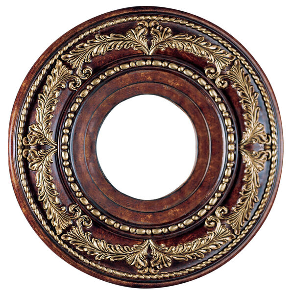 Verona Bronze with Aged Gold Leaf Accents 12-Inch Ceiling Medallion, image 1