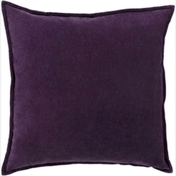 Loring Smooth Velvet Eggplant 20-Inch Pillow with Poly Fill, image 1