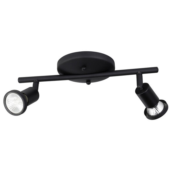 Tremendous Structured Black Two-Light Fixed Track Light, image 1