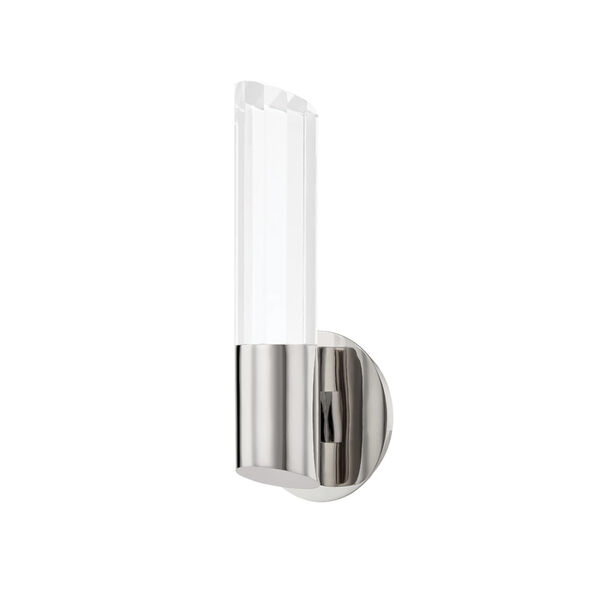 Rowe Polished Nickel Two-Light LED Wall Sconce with Clear K9 Crystal, image 1