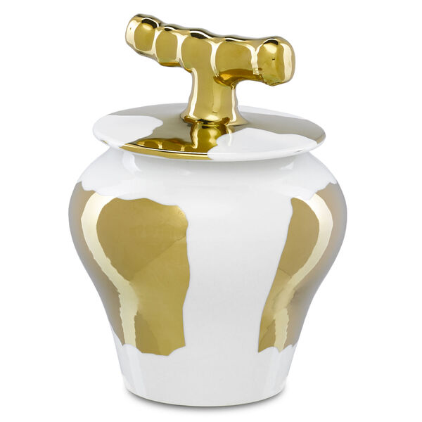 Brill White and Gold Small Jar, image 1
