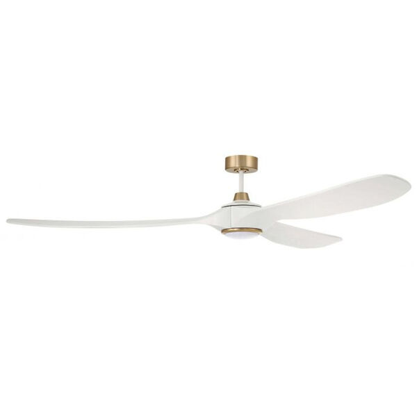 Envy White and Satin Brass 84-Inch DC Motor LED Ceiling Fan, image 1