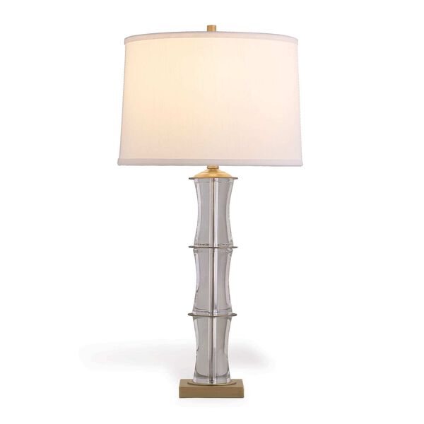 Rivoli Crystal Aged Brass One-Light Table Lamp, image 1
