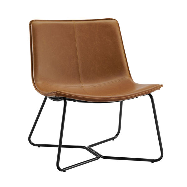 Whiskey Brown and Black Lounge Accent Chair, image 4