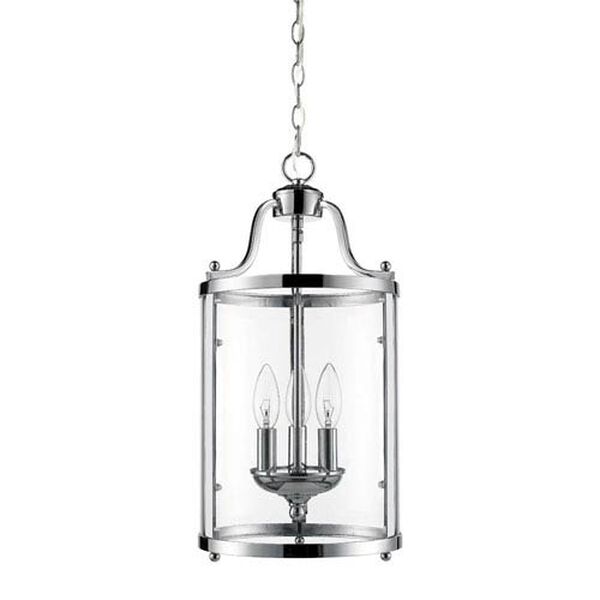 Payton Chrome Three-Light Pendant with Clear Glass, image 5