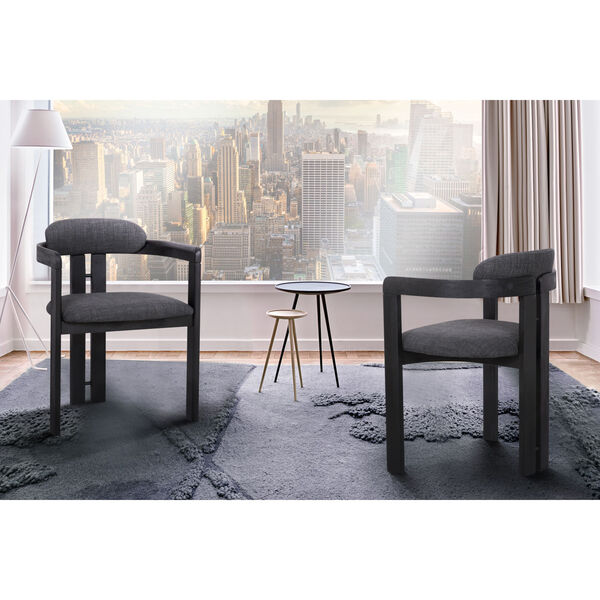 Jazmin Charcoal with Black Dining Chair, Set of Two, image 2