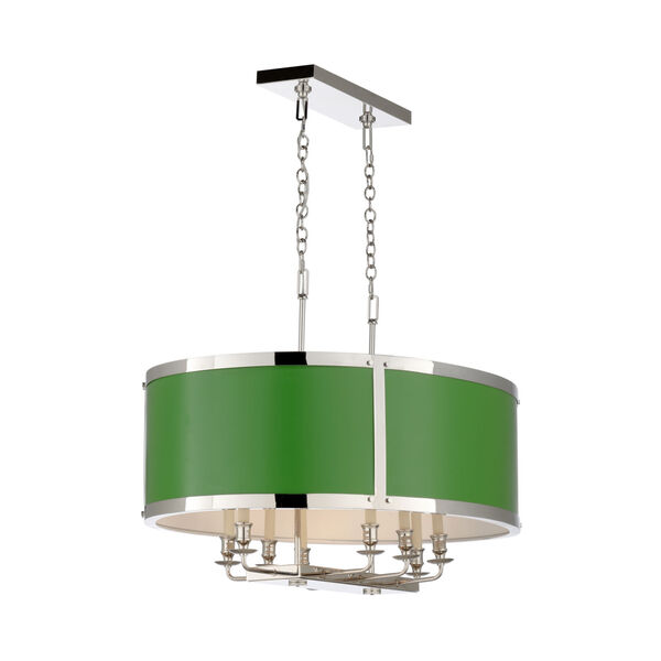 High Street White and Polished Nickel Chandelier, image 1