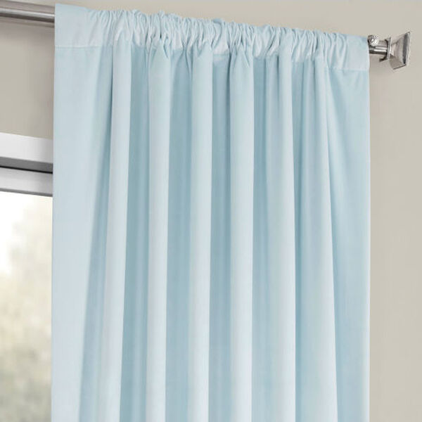 Blue Heritage Plush Velvet Curtain Single Panel, image 3