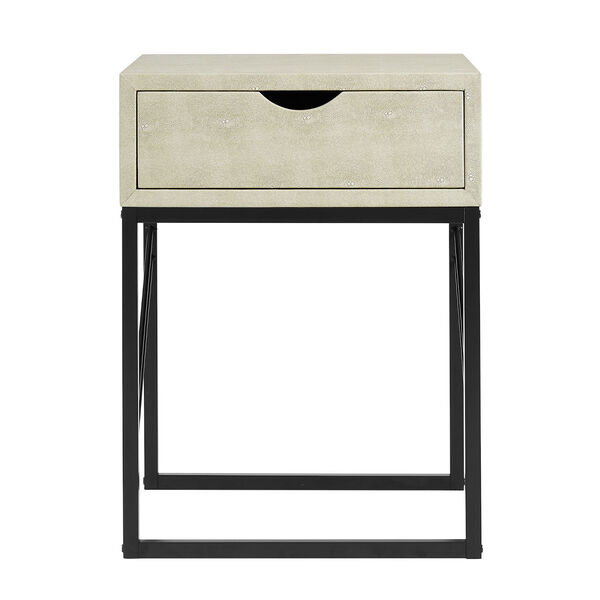 Off White and Black Side Table with One Drawer, image 2