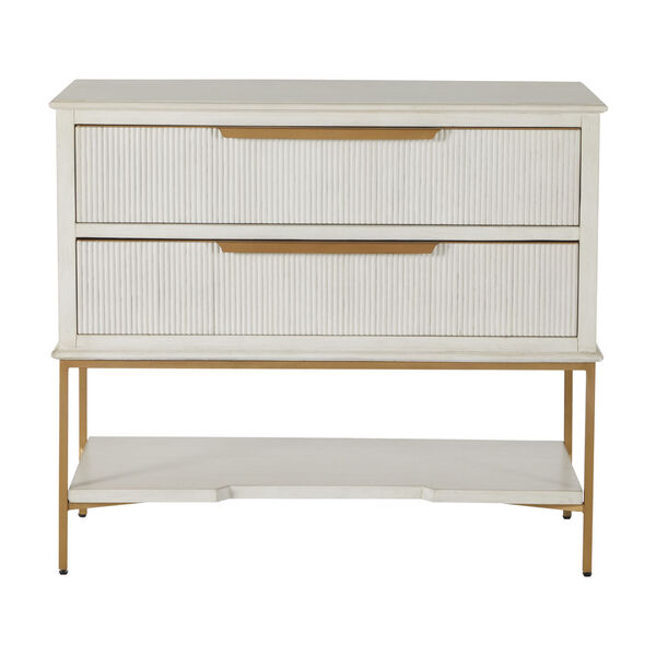 Riggs Sesame White and Stain Gold Nightstand, image 1