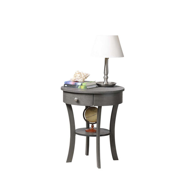 Classic Accents Dark Gray Wirebrush MDF End Table, image 2