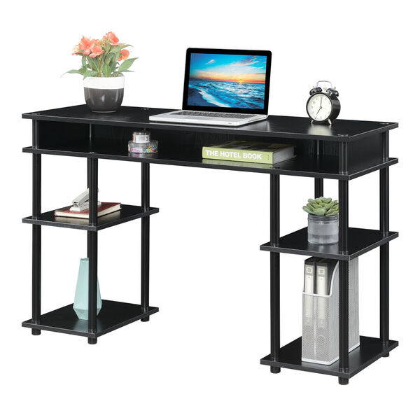 Designs2Go Black No Tools Student Desk with Shelves, image 3