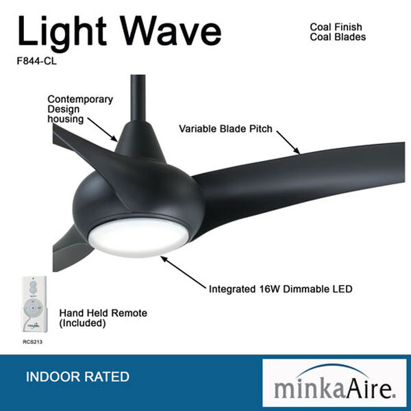 Light Wave Coal 52-Inch Led Ceiling Fan, image 6