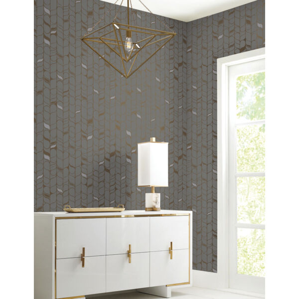 Candice Olson Modern Nature 2nd Edition Gray and Gold Perfect Petals Wallpaper, image 5