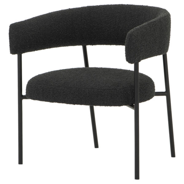Cassia Black Occasional Chair with Rounded Backrest, image 1