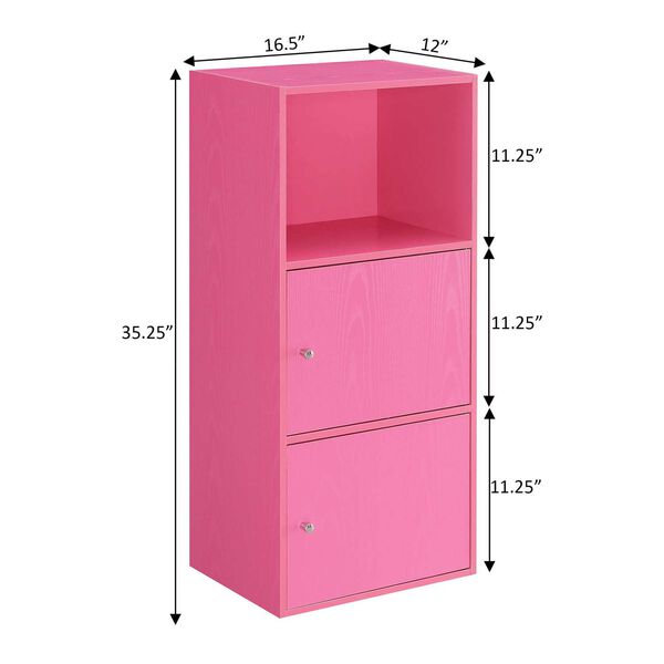 Xtra Storage Pink Two-Door Cabinet with Shelf, image 3