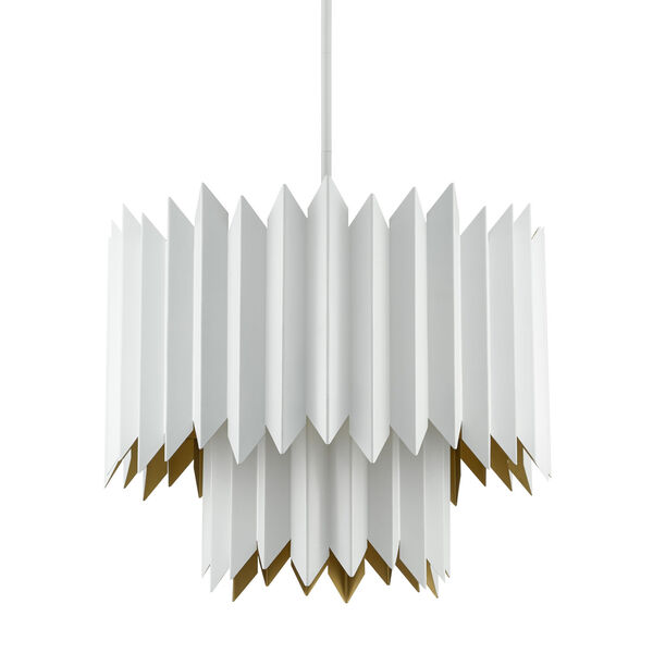 Syrie Sugar White and Gold Five-Light Chandelier, image 2