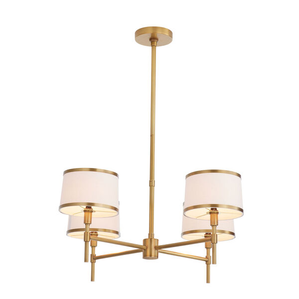Luciano Antique Brass Four-Light Chandelier, image 3