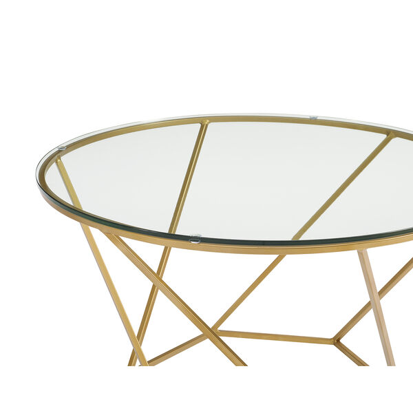 Geometric Glass Nesting Coffee Tables - Gold, image 3