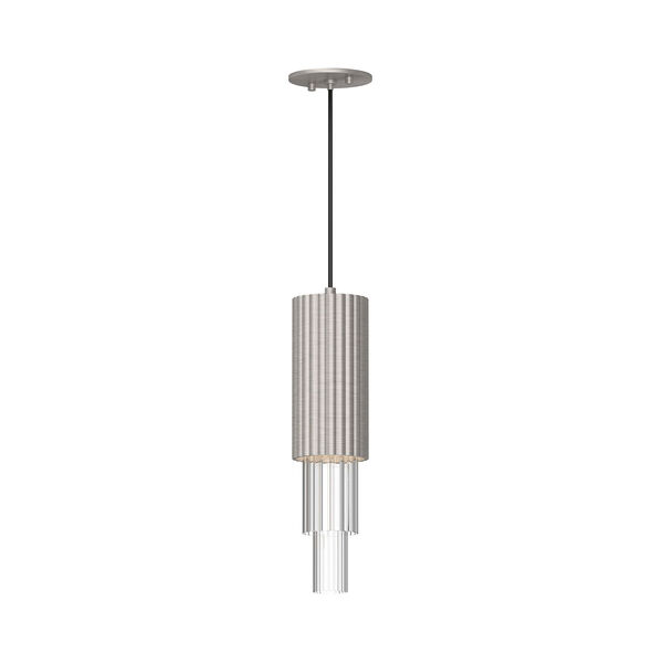 Bordeaux LED Mini Pendant with Clear Ribbed Glass, image 1