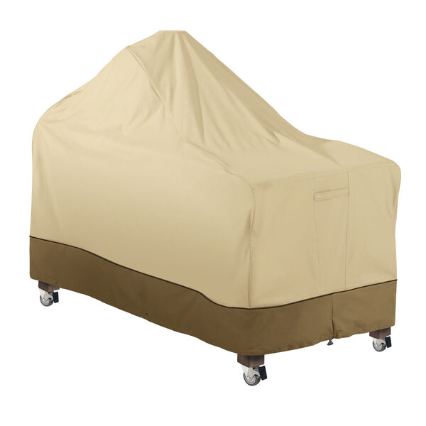 Ash Beige and Brown 60-Inch Kamado Ceramic BBQ Grill Cover, image 1
