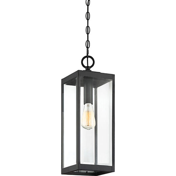 Pax Black One-Light Outdoor Pendant with Beveled Glass, image 3