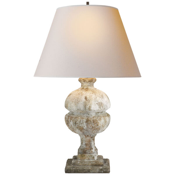 Desmond Table Lamp in Garden Stone with Natural Paper Shade by Alexa Hampton, image 1