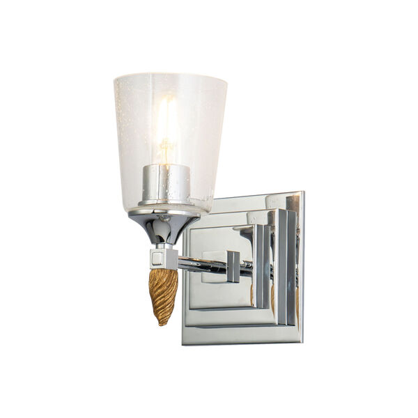 Vetiver Polished Chrome Gold Accent One-Light Wall Sconce, image 1