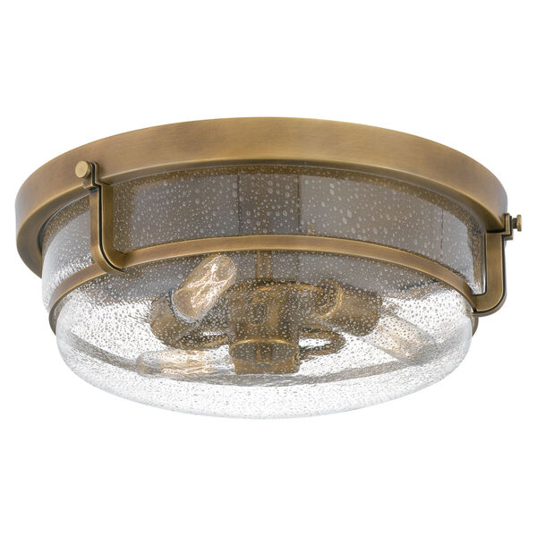 Outpost Weathered Brass Three-Light Flush Mount, image 4