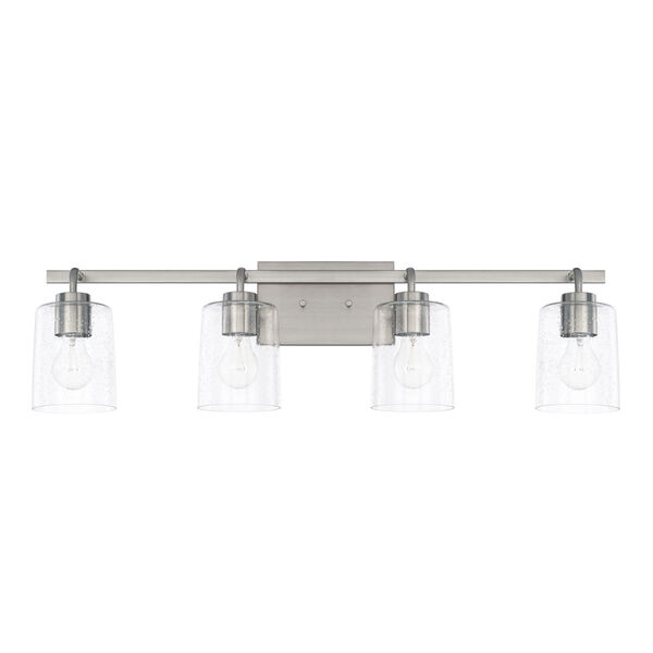 HomePlace Greyson Brushed Nickel 34-Inch Four-Light Bath Vanity, image 1