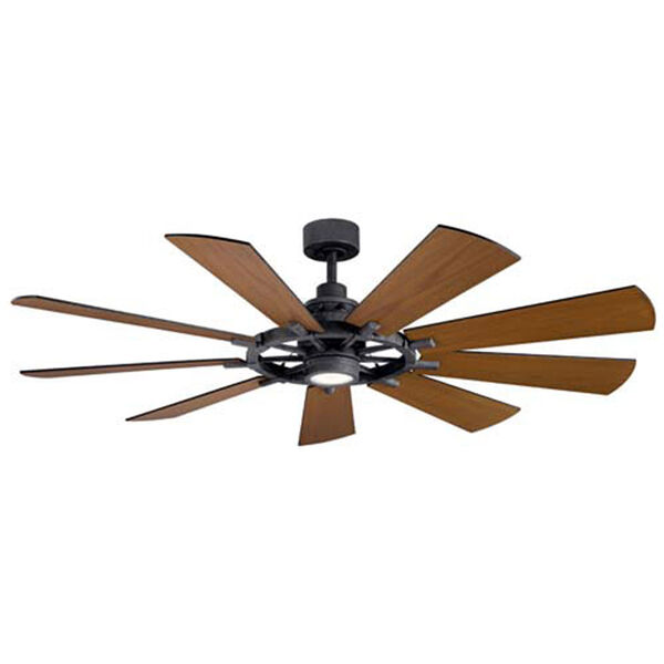 Hammersmith Distressed Black and Walnut 65-Inch LED Ceiling Fan, image 1