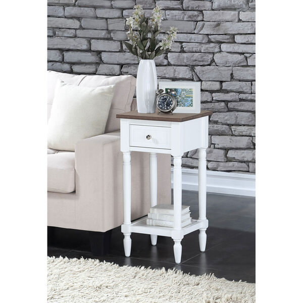 French Country Driftwood and White Khloe Accent Table, image 2