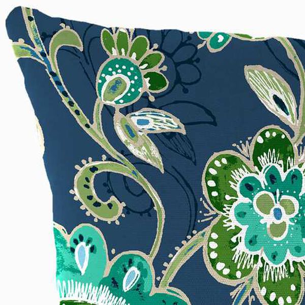 Fanfare Capri Blue 18 x 18 Inches Square Knife Edge Outdoor Throw Pillow, image 6