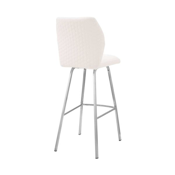 Tandy Brushed Stainless Steel White Counter Stool, image 5