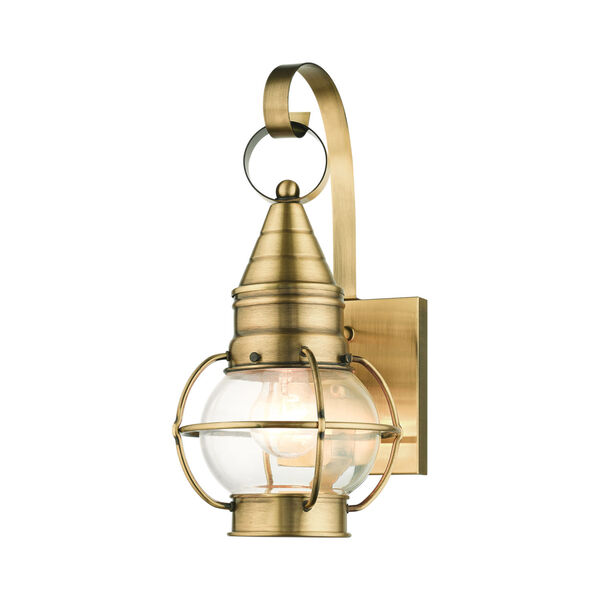Newburyport Antique Brass One-Light Outdoor Wall Lantern, image 4