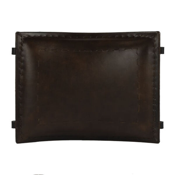 Melton Dark Brown Leather Stool, image 6