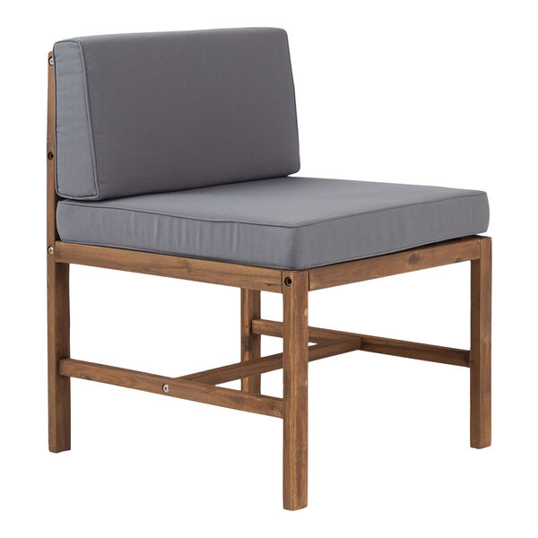 Sanibel Brown and Gray Outdoor Armless Chair, image 5